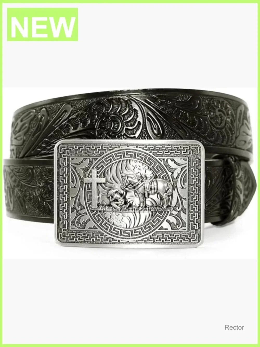 Men's Classic Western Handmade Cow Leather Belt with Buckle
